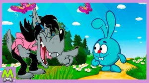 Смешарики против Ну Погоди.Крош и Заяц в Играх Догонялках.Кто Лучше