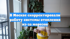 В Москве скорректировали работу системы отопления из-за морозов
