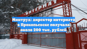 Минтруд: директор интерната в Прокопьевске получала около 200 тыс. рублей