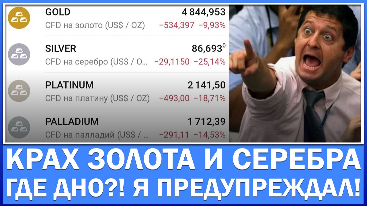 Золото и серебро рухнуло! Мы с вами этого ожидали! Прибыль +5,5 млн рублей! смотреть онлайн