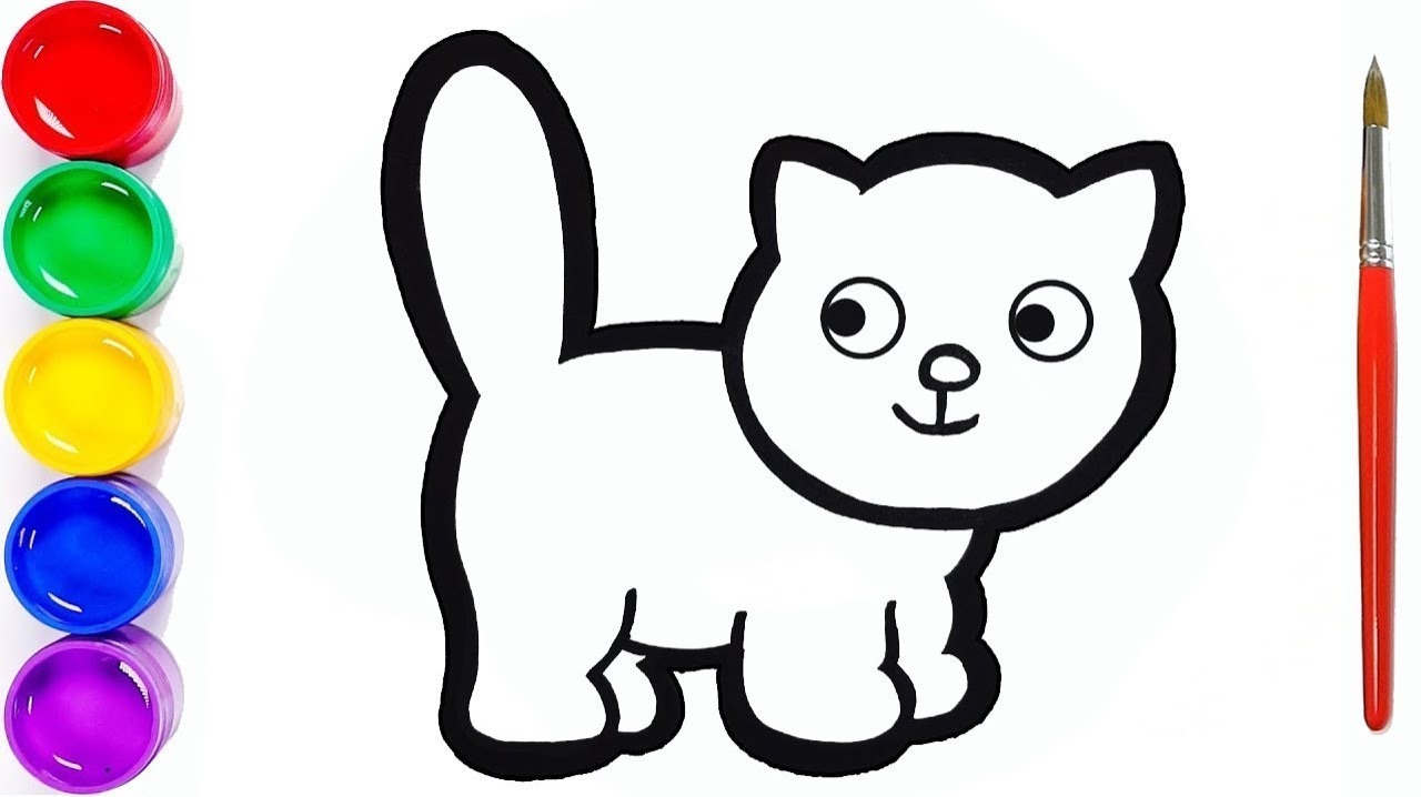 Мультик раскраска для детей и малышей. Новый сборник рисунков. Как нарисовать кота или котенка смотреть онлайн