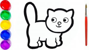 Мультик раскраска для детей и малышей. Новый сборник рисунков. Как нарисовать кота или котенка