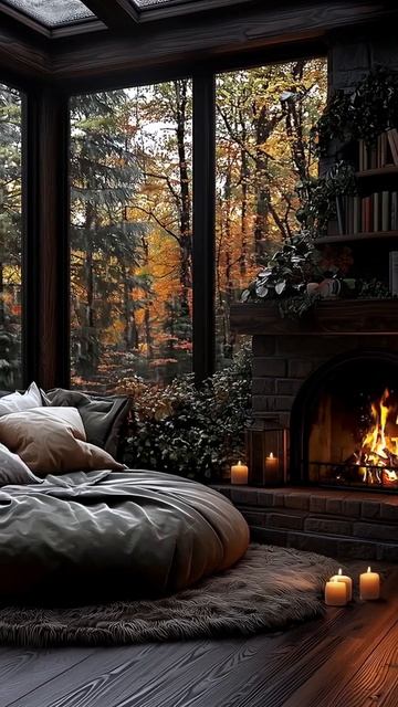 Камин, дождь и гроза 🌧️ Музыка и звуки для глубокого расслабления смотреть онлайн