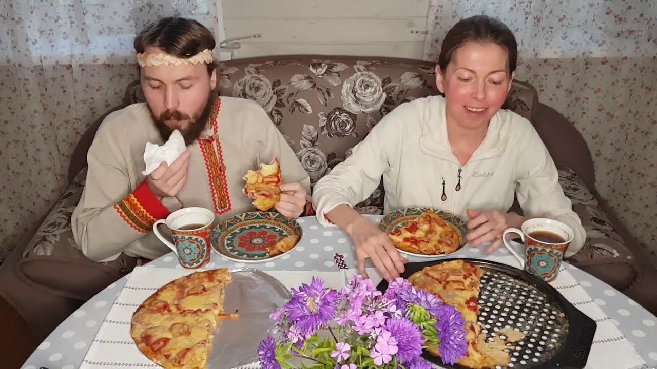 МукбангMukbang/Пицца с пылу с жару/Домашняя еда