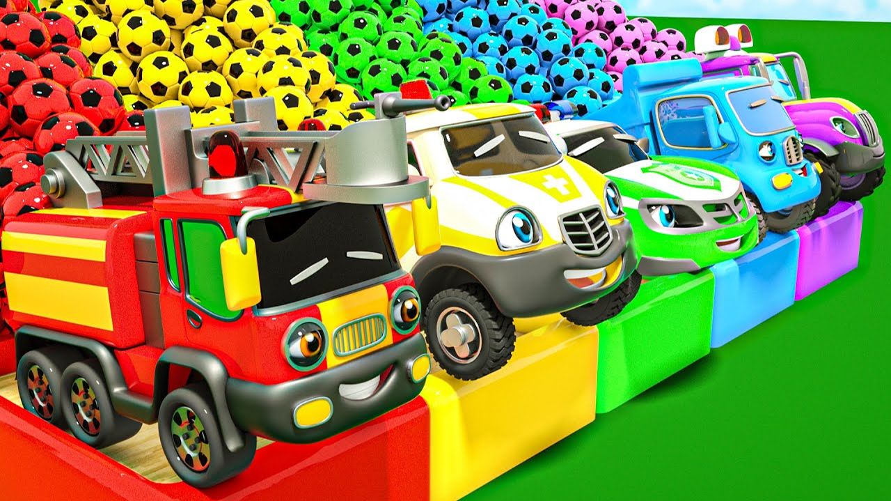 Мультики для детей про машинки - Веселые песенки для малышей - Забавные машинки для детей. смотреть онлайн