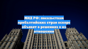 Любинский: посольствам стран Прибалтики вскоре объявят о решениях в их отношении