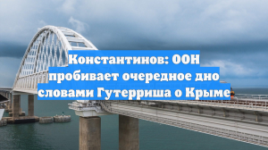 Константинов: ООН пробивает очередное дно словами Гутерриша о Крыме