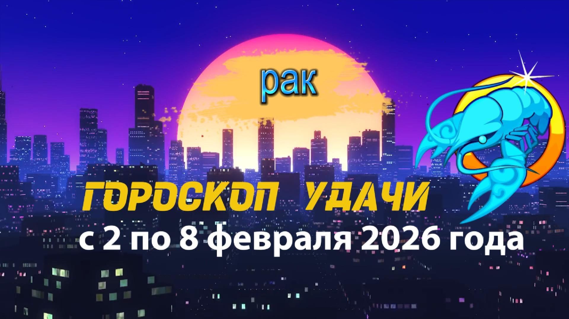 Гороскоп удачи с 2 по 8 февраля 2026 года. Рак смотреть онлайн