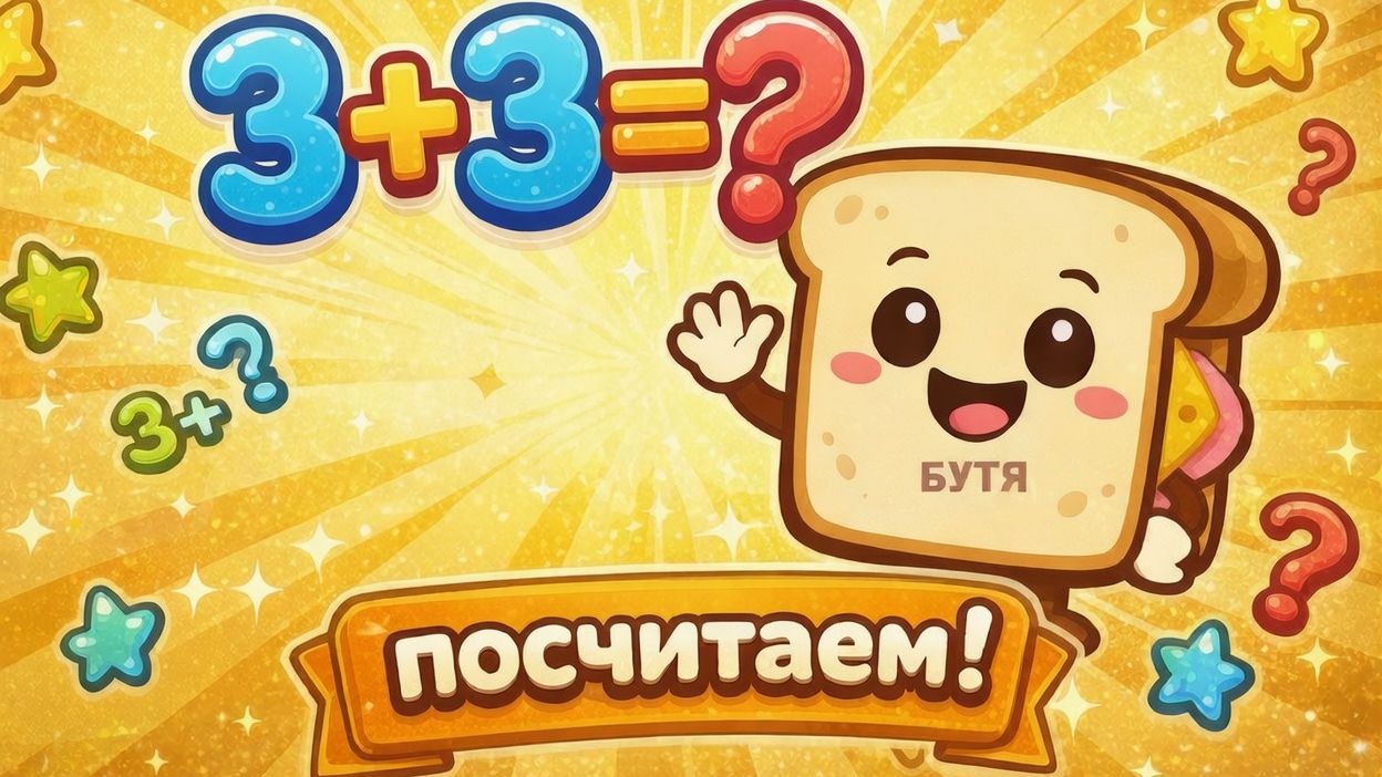 3+3=? решаем примеры вместе с детьми по математике / Обучения для начинающих / Бутя Объясняет смотреть онлайн