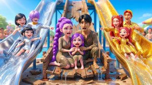 Соревнование на водной горке "БОГАТЫЕ против БЕДНЫХ"! Охотники на демонов