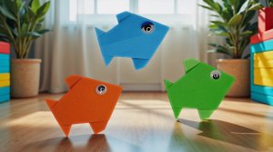 Оригами РЫБКА Как сделать Рыбку из бумаги Простые поделки из бумаги