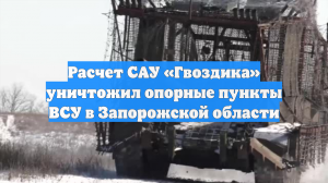ВС России уничтожили сеть укреплённых сооружений ВСУ в Запорожской области