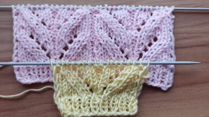 Ажурный узор спицами для плечевых изделий.