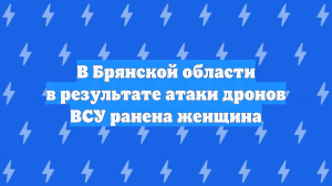 Один человек пострадал при атаке дронов ВСУ на Брянскую область