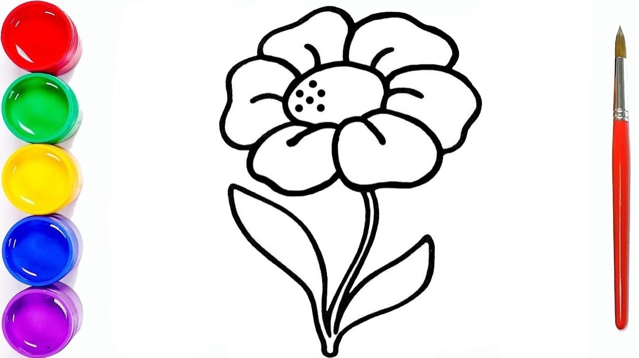 Мультик раскраска для детей и малышей. Новый сборник рисунков. Как нарисовать цветы смотреть онлайн