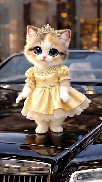 Танцующая кошечка принцесса! #kids #детям #кошечка #принцесса #милый