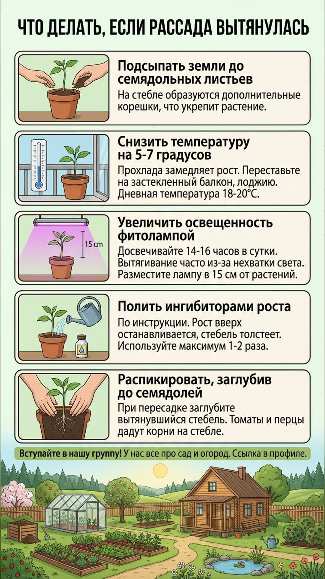 Как исправить вытянувшуюся рассаду