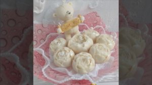 Букет "I Love you" из свечей-цветов и мишки ручной работы