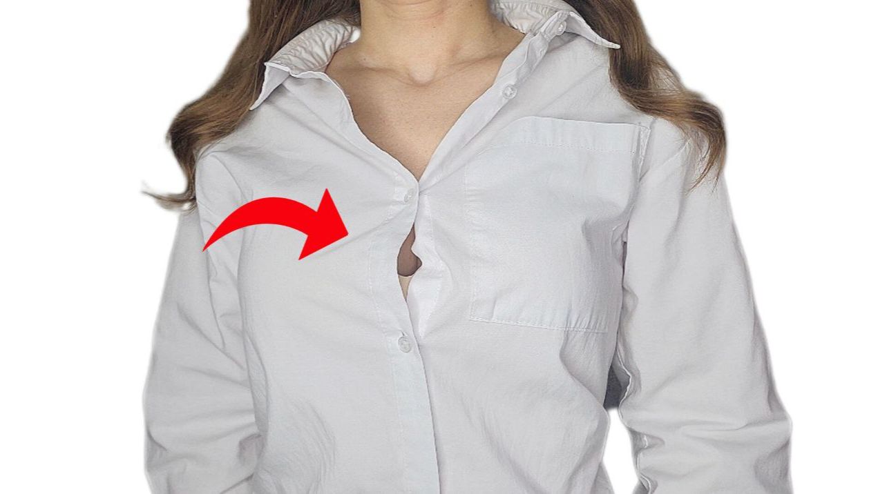 Блузка расходится на груди? 😱ШВЕЙНАЯ ХИТРОСТЬ, которая спасет за 2 минуты!🔥 смотреть онлайн
