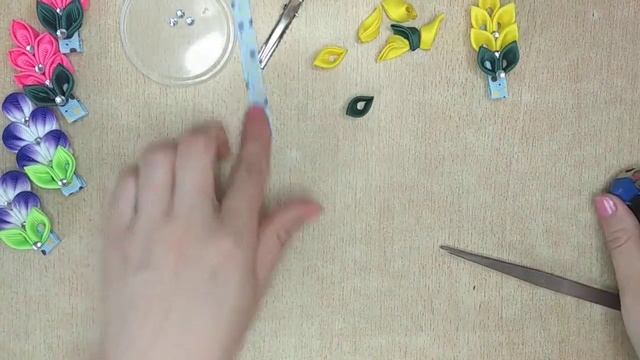 Заколки из репсовой ленты . смотреть онлайн