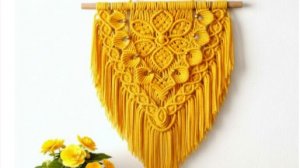 Обзор Жёлтое Панно Макраме Солнечный Цветок