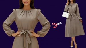 Создание выкройки элегантного платья.Направление долевой на выкройке/ урок по плиссированному вырезу