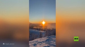 ظاهرة بصرية "الشمس الكاذبة" في سماء مورمانسك شمال روسيا