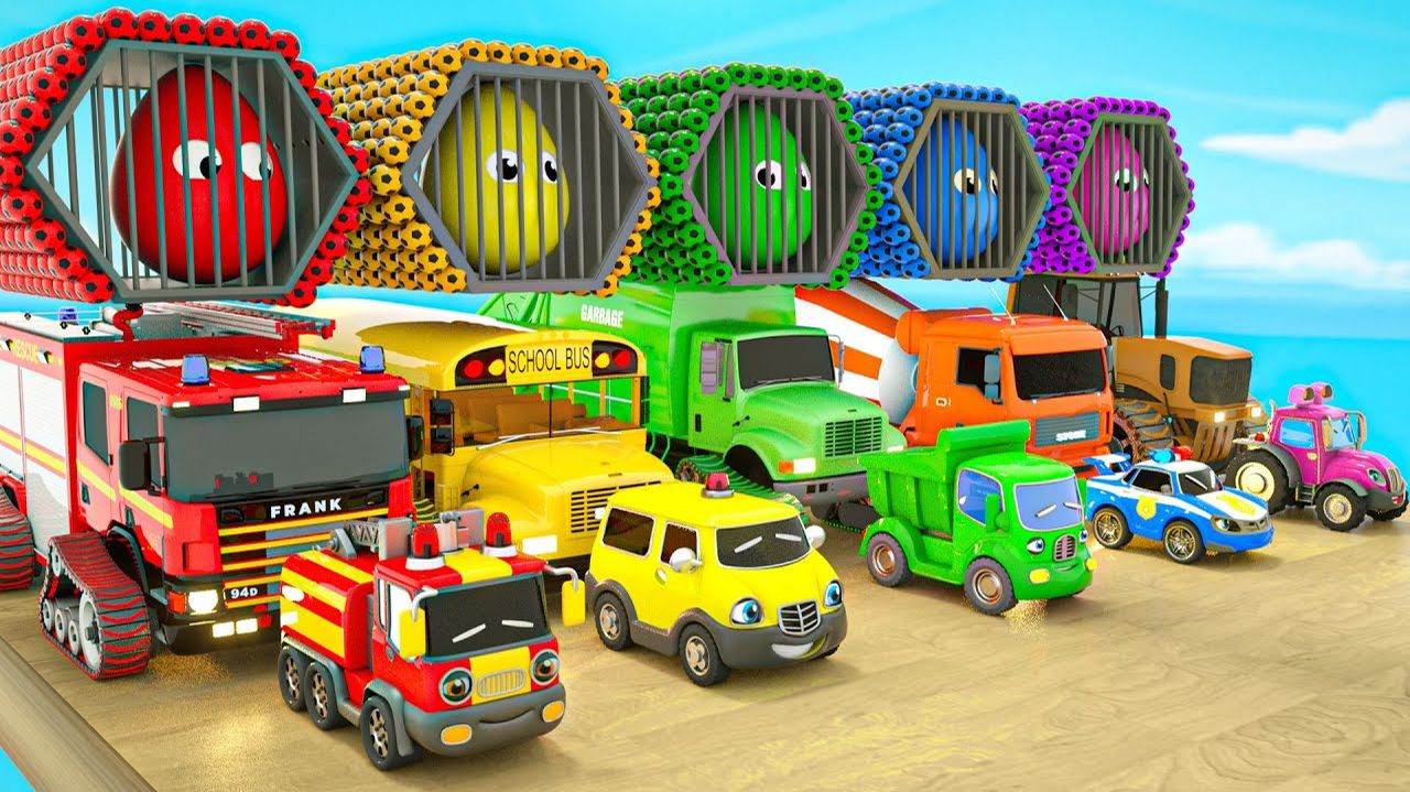 Мультяшки про машинки для детей - Веселые песенки для малышей - Забавные машинки для детей смотреть онлайн