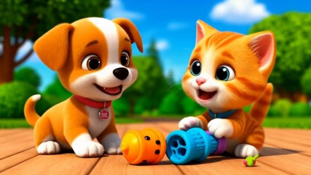 Песенка про щенка и котёнка весёлая песенка смотреть онлайн