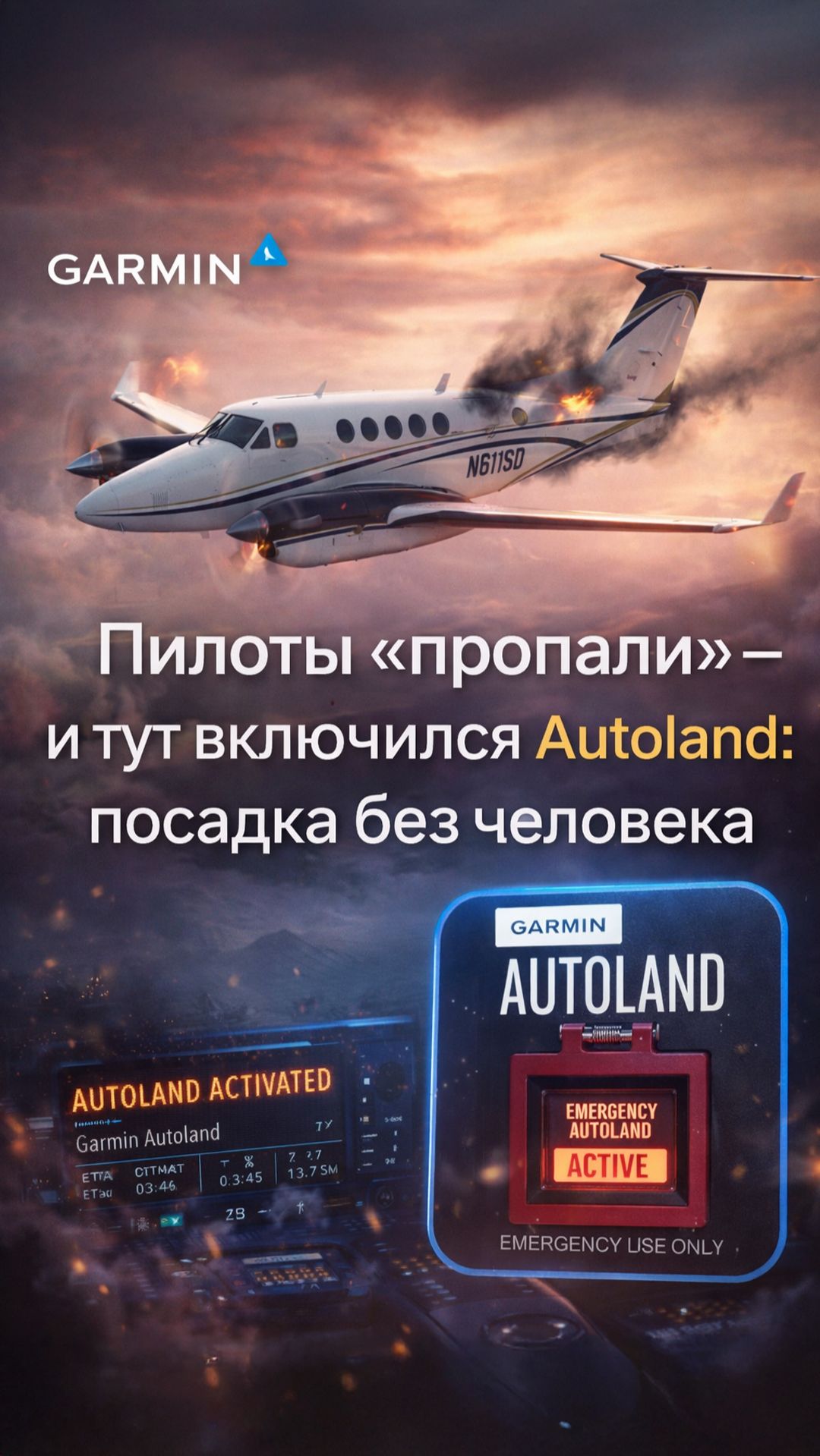 Autoland в деле: King Air вышел из ЧП и приземлился автоматически смотреть онлайн