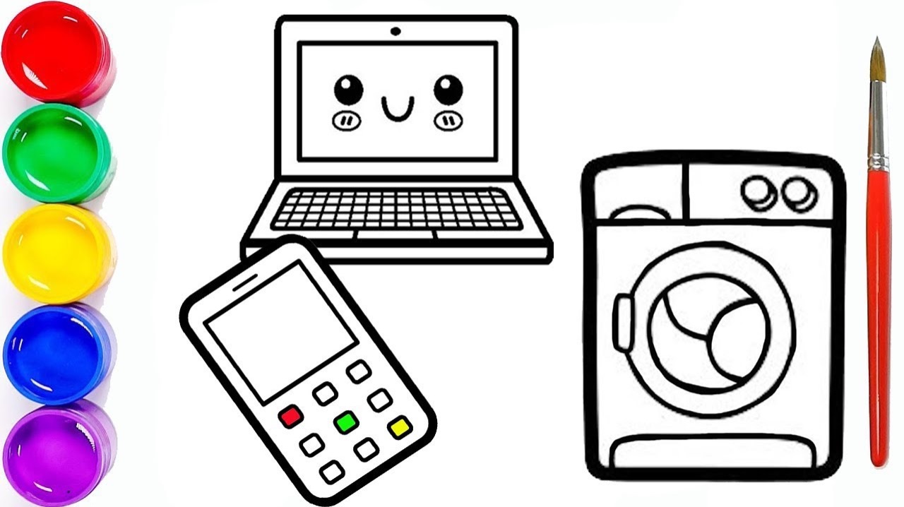 Мультик раскраска для детей и малышей. Новый сборник рисунков. Как нарисовать приборы для дома смотреть онлайн