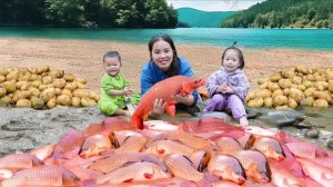 Осушаем пруд и ловим рыбу, жизнь Дуонг.