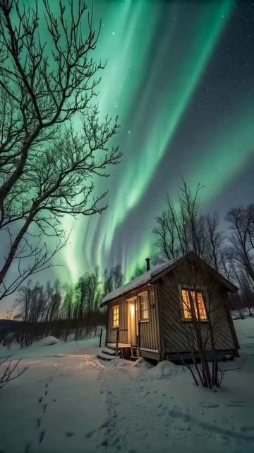 🌌 Северное сияние — танец света в ночном небе