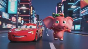 Робот Молния Маквин и слоненок – Спасательное приключение ! Мультик для детей, тачки, машинки