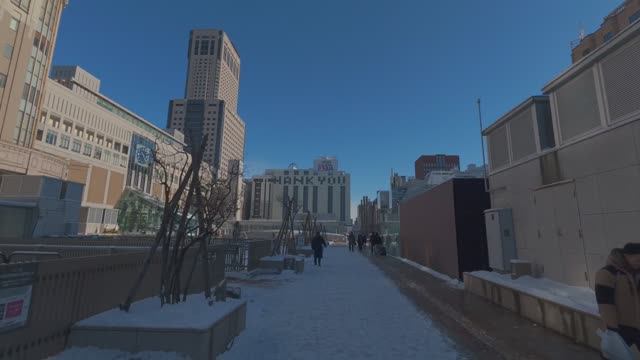 🇯🇵 Саппоро, Хоккайдо, Япония - прогулка по заснеженным улицам ⧸ 2026 смотреть онлайн