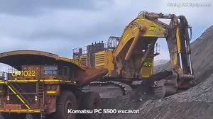 Огромное тяжелое горнодобывающее оборудование в нескольких разных местах, Канатная лопата и самосвал