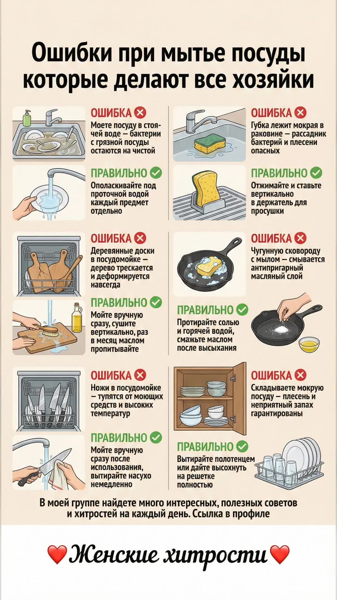 Топ ошибок при мытье посуды: как избежать