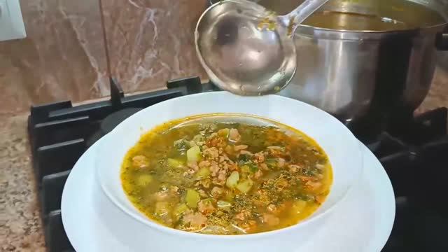 Вкусный суп с фаршем. смотреть онлайн