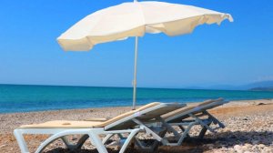 Пляж пансионата «Манас» Гагра, Абхазия — песчано-галечный, удобный для детей  #Манас #Пансионат