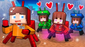 Джей Джей сбегает из муравьиной тюрьмы ЛЮБОВНОГО ПРОКЛЯТИЯ - Анимация для Майнкрафта