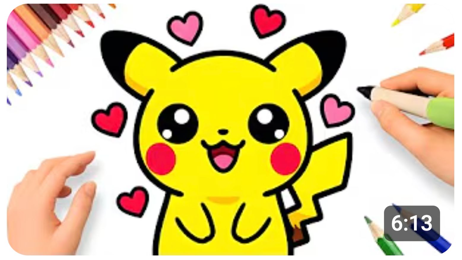 КАК НАРИСОВАТЬ ОЧЕНЬ ПРОСТОГО МИЛОГО ПИКАЧУ В СТИЛЕ КАВАЙИ ❤️💗 смотреть онлайн