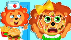 МУЛЬТИКИ ДЛЯ ДЕТЕЙ. СЕМЕЙКА ЛЬВОВ И ЗДОРОВАЯ ПИЩА