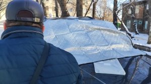 Распаковка накидки на лобовое стекло с ушками