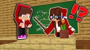 Джей Джей идёт  в ШКОЛУ?! Майнкрафт Мультик