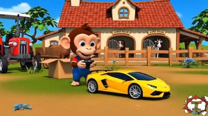 Обезьянка и машинка 🐒🚗 весёлая история с хорошим концом | 3D мультфильм для детей