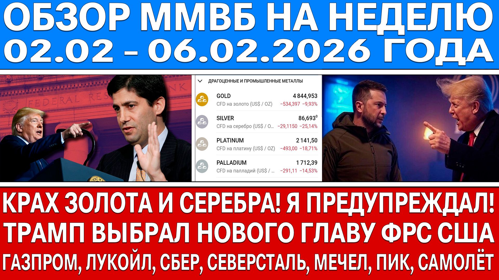 Гигантский обзор рынка / НОВЫЙ ГЛАВА ФРС США / Зеленский слился! КРАХ ЗОЛОТА И СЕРЕБРА! Акции России смотреть онлайн
