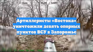 Артиллеристы «Востока» уничтожили девять опорных пунктов ВСУ в Запорожье