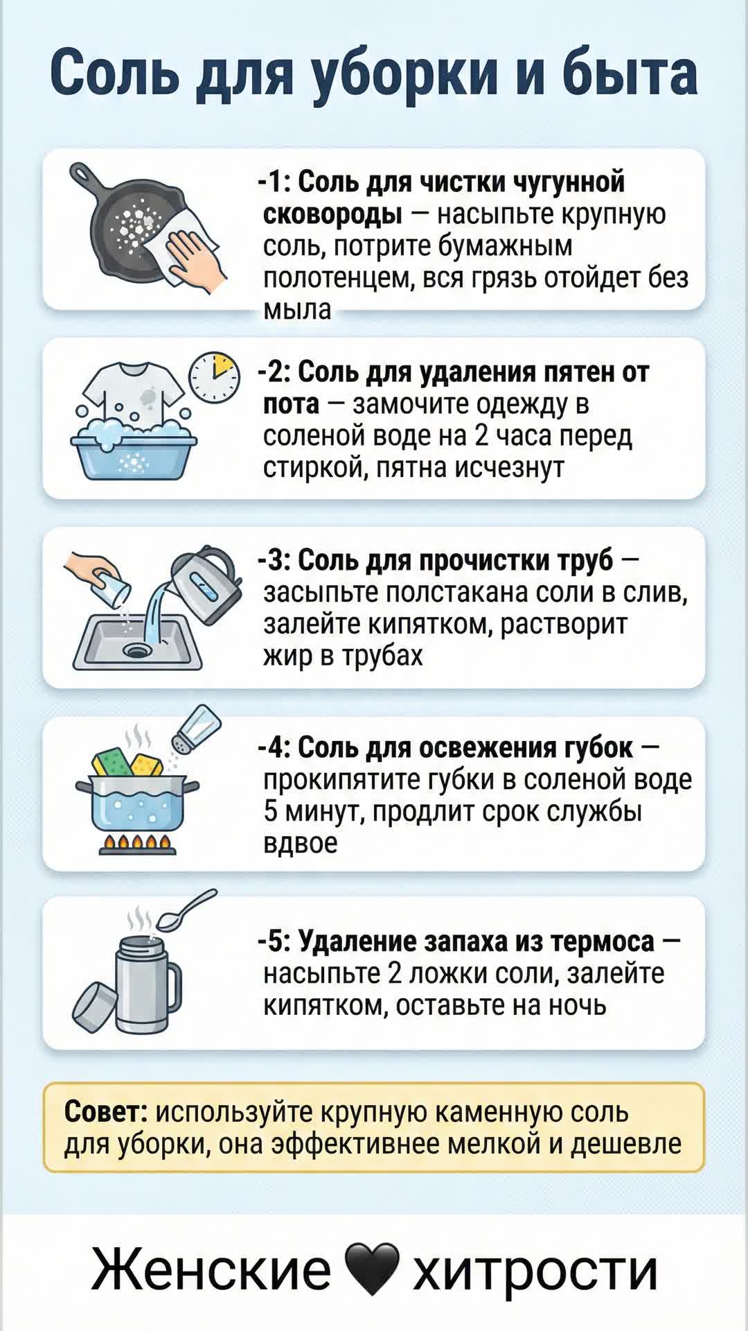 Секреты соли для идеальной уборки Секреты соли для идеальной уборки