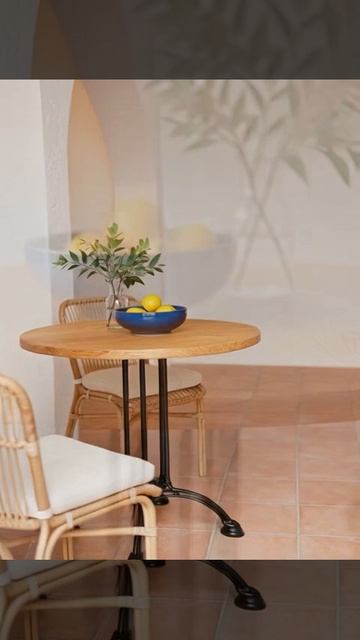 Круглый обеденный стол 80 см «деревенский дуб werzalit» с чугунной ножкой для кухни смотреть онлайн