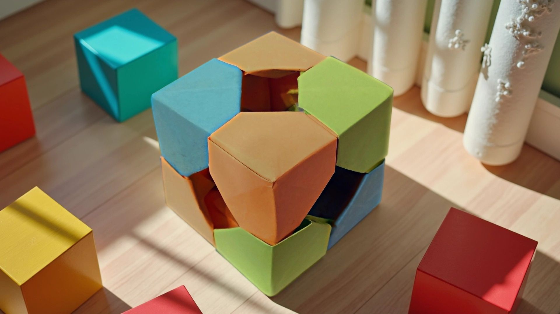 Как сделать куб из бумаги. Оригами куб. Геометрическая фигура из бумаги смотреть онлайн